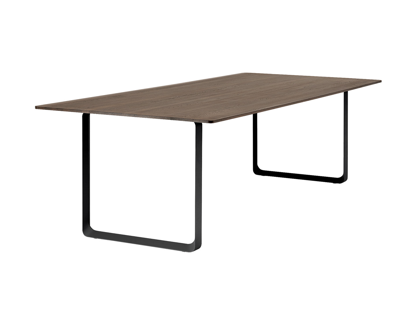 70/70 Table - Solid Smoked Oak Table Top with Black Base / 225 x 108 cm