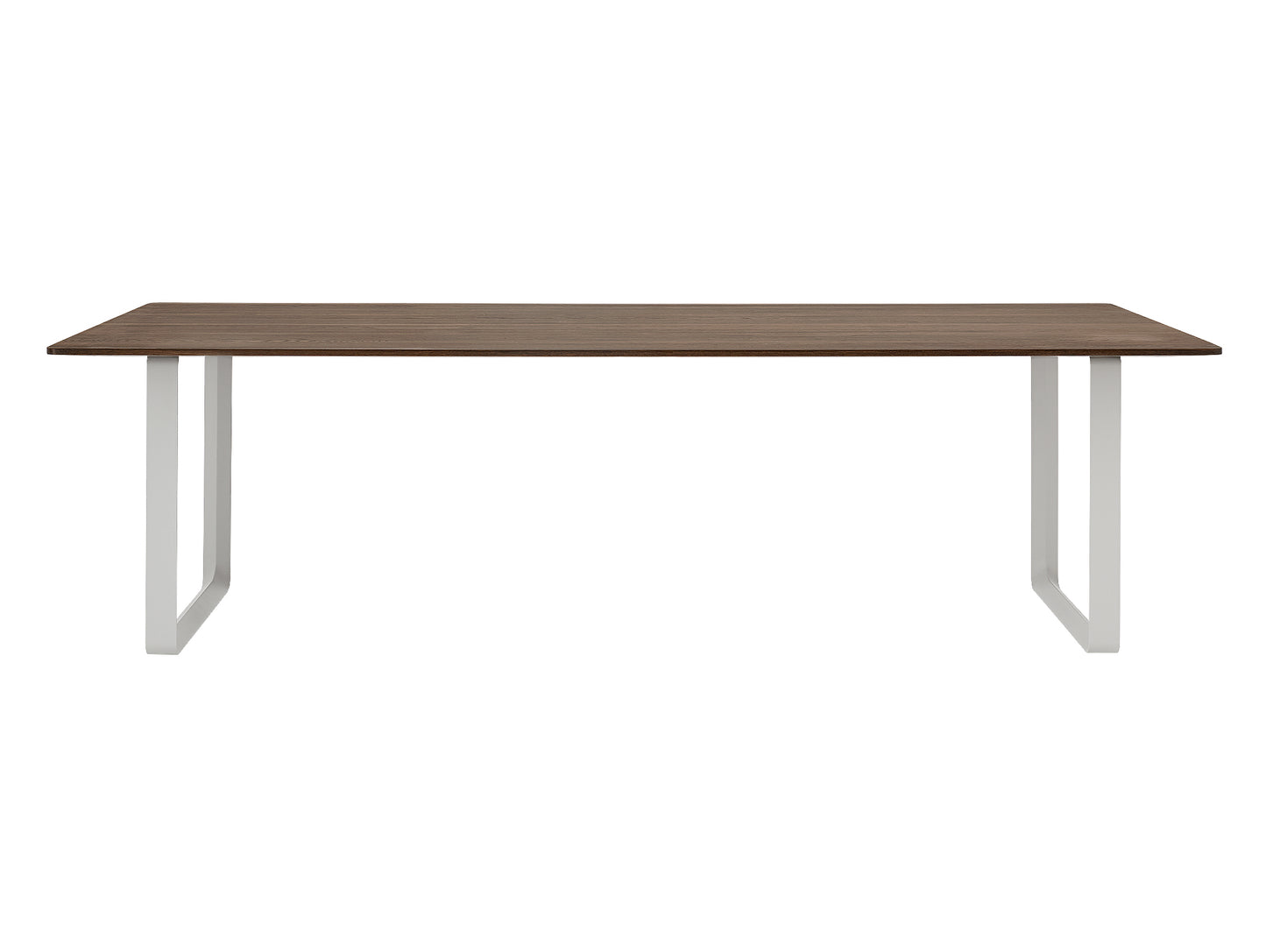 70/70 Table - Solid Smoked Oak Table Top with Grey Base / 225 x 108 cm