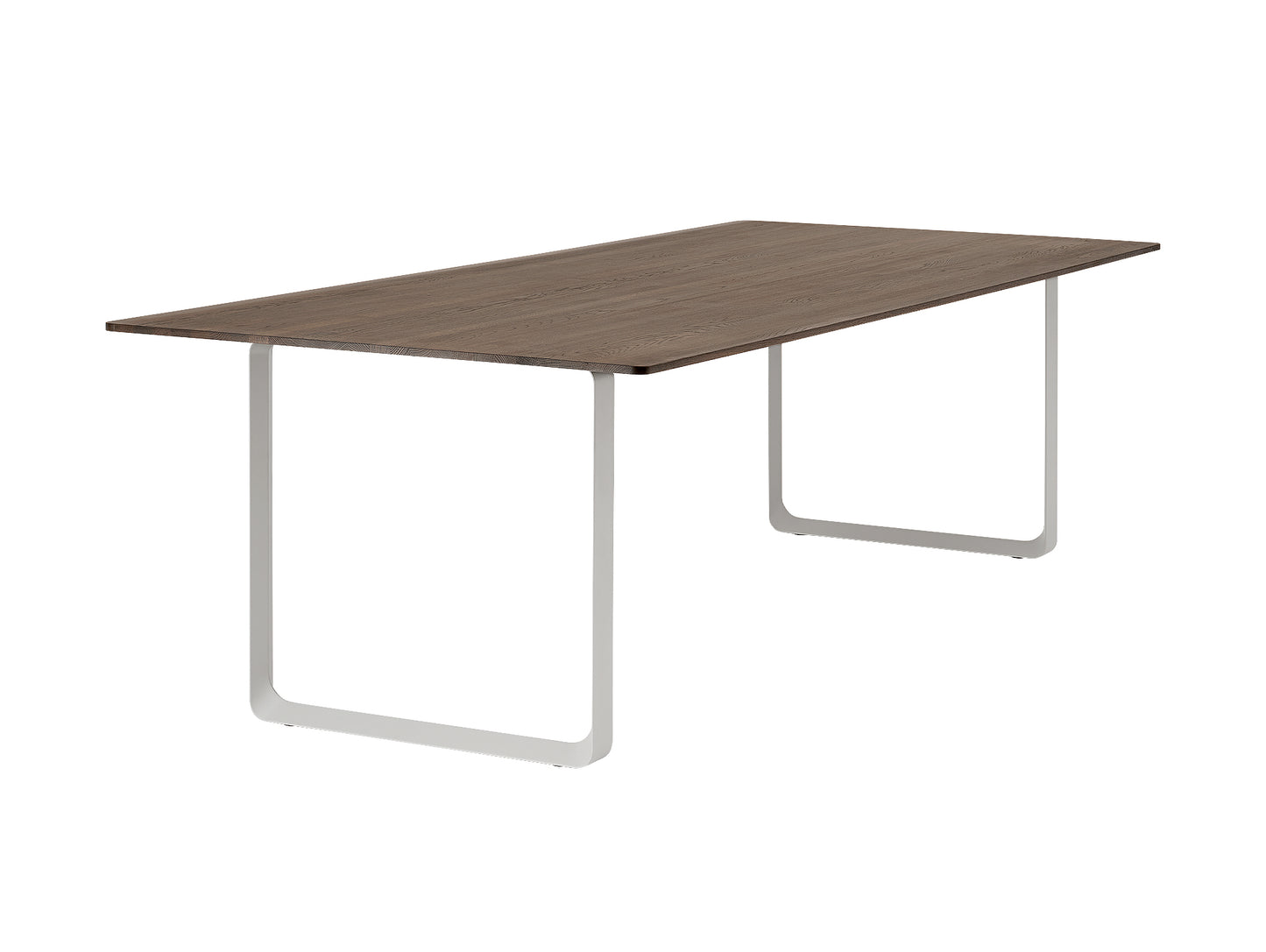 70/70 Table - Solid Smoked Oak Table Top with Grey Base / 225 x 108 cm