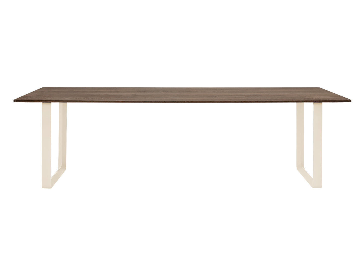 70/70 Table - Solid Smoked Oak Table Top with Sand Base / 225 x 108 cm