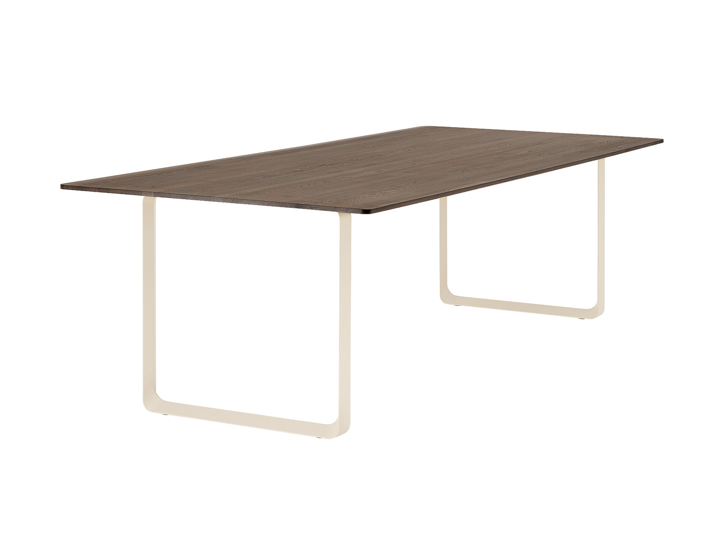 70/70 Table - Solid Smoked Oak Table Top with Sand Base / 225 x 108 cm