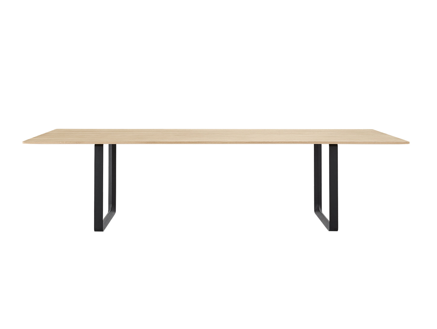 70/70 Table - Solid Oak Table Top with Black Base / 295 x 108 cm