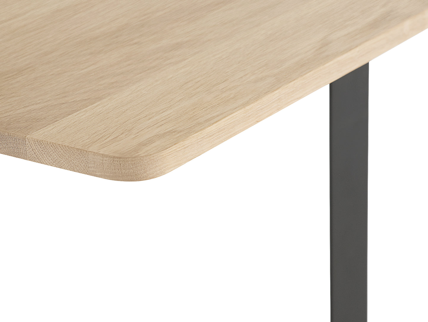70/70 Table - Solid Oak Table Top with Black Base