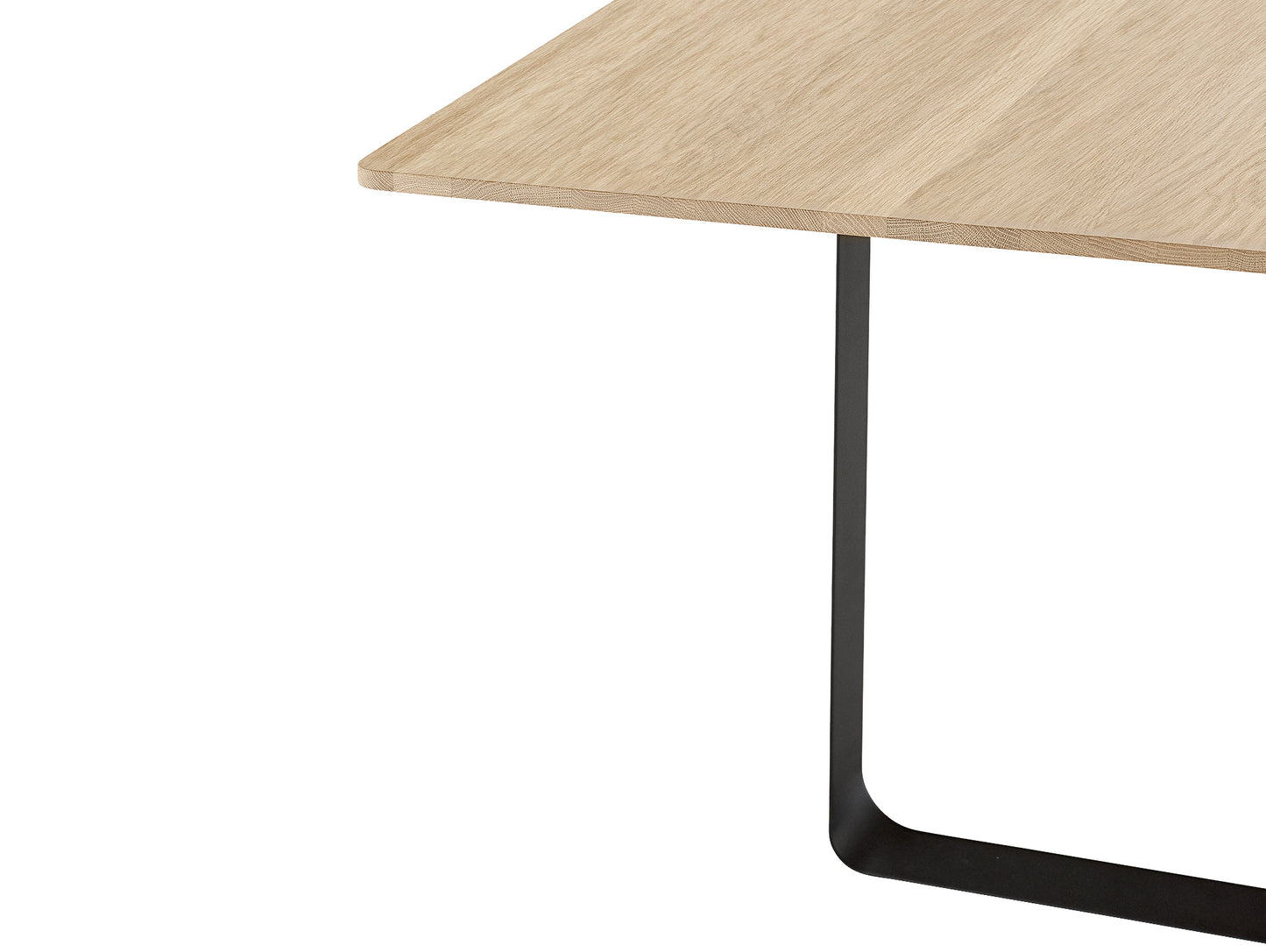 70/70 Table - Solid Oak Table Top with Black Base