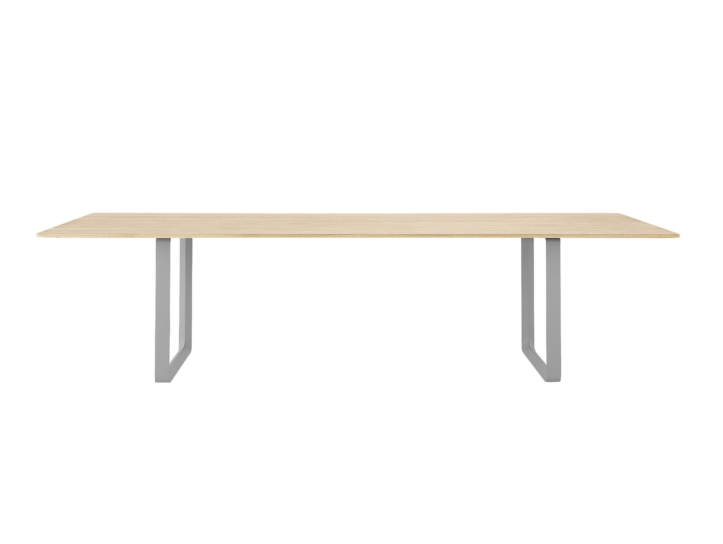 70/70 Table - Solid Oak Table Top with Grey Base / 295 x 108 cm