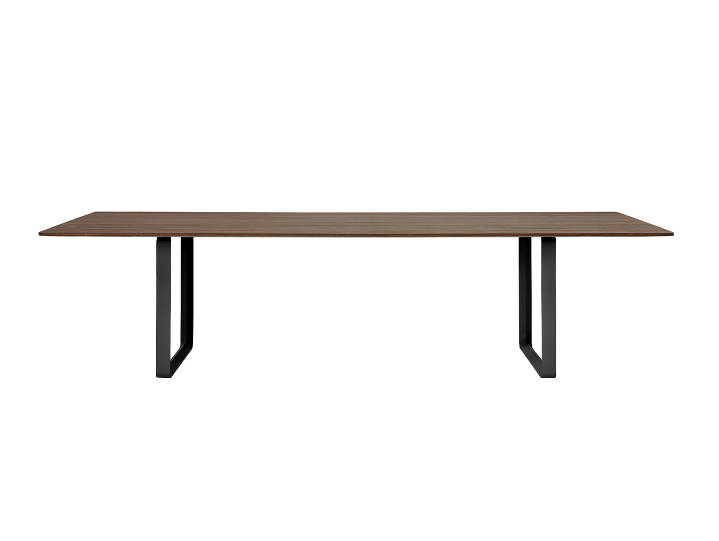 70/70 Table - Solid Smoked Oak Table Top with Black Base / 295 x 108 cm