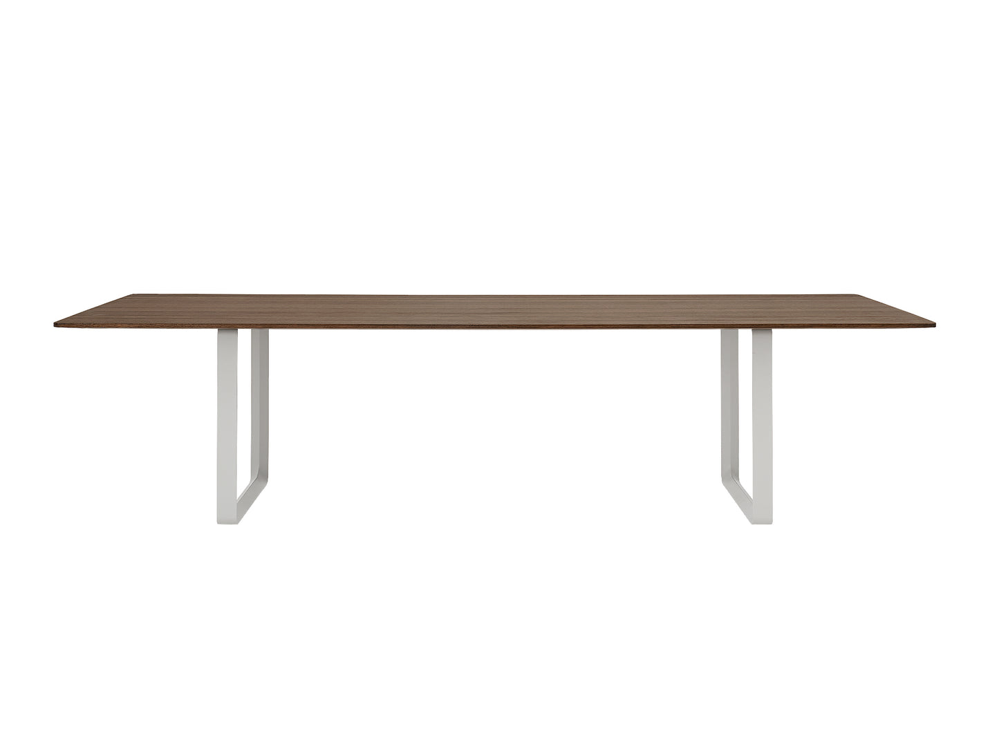 70/70 Table - Solid Smoked Oak Table Top with Grey Base / 295 x 108 cm