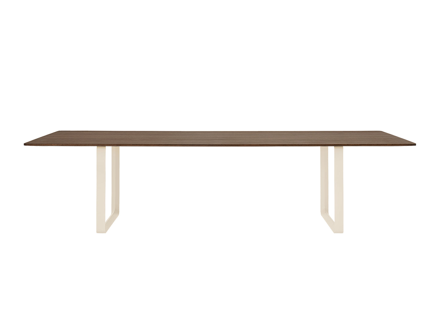 70/70 Table - Solid Smoked Oak Table Top with Sand Base / 295 x 108 cm