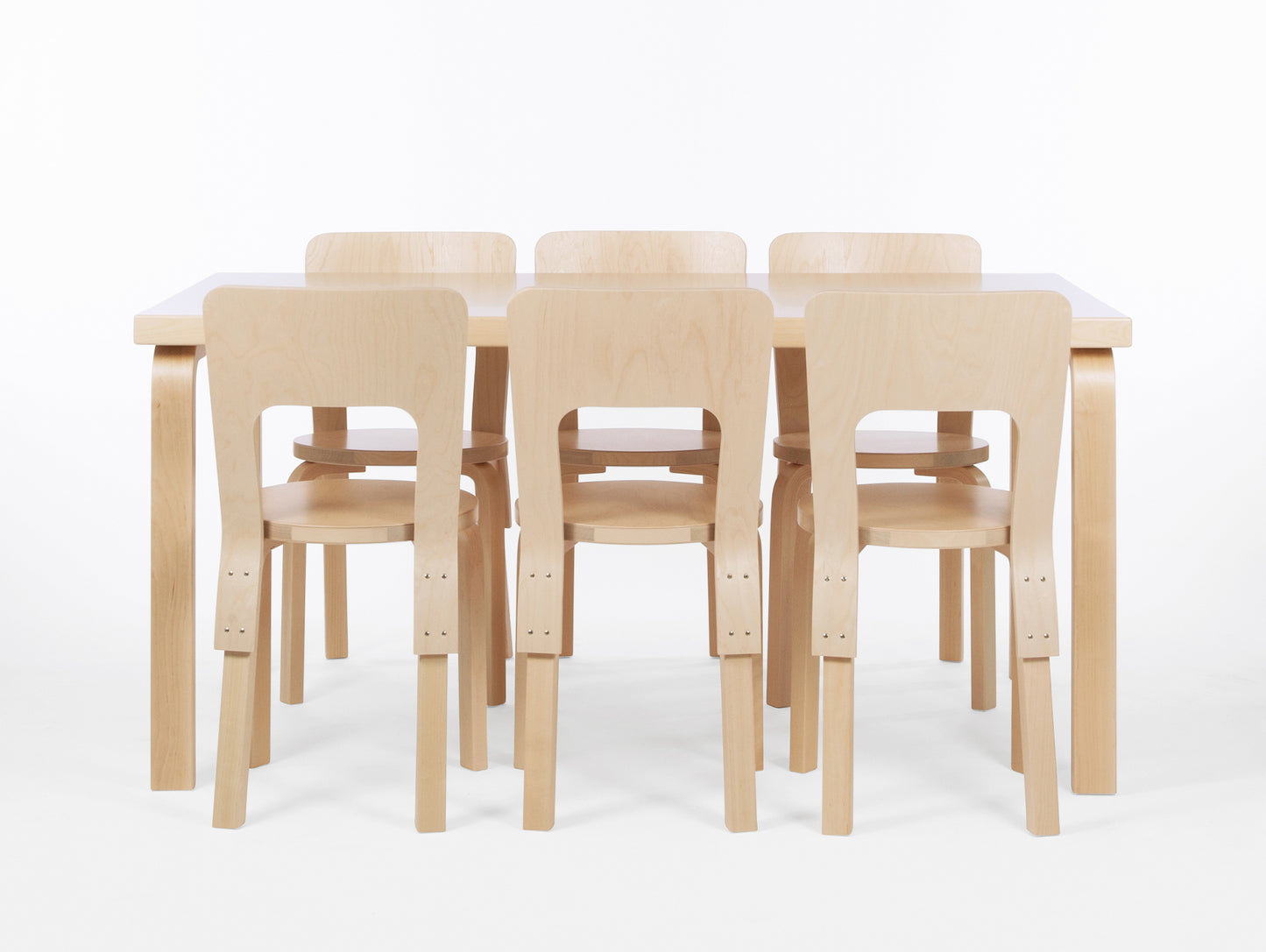 Aalto Table Rectangular 82A by Artek - White HPL Top / Natural Lacquered Birch Legs