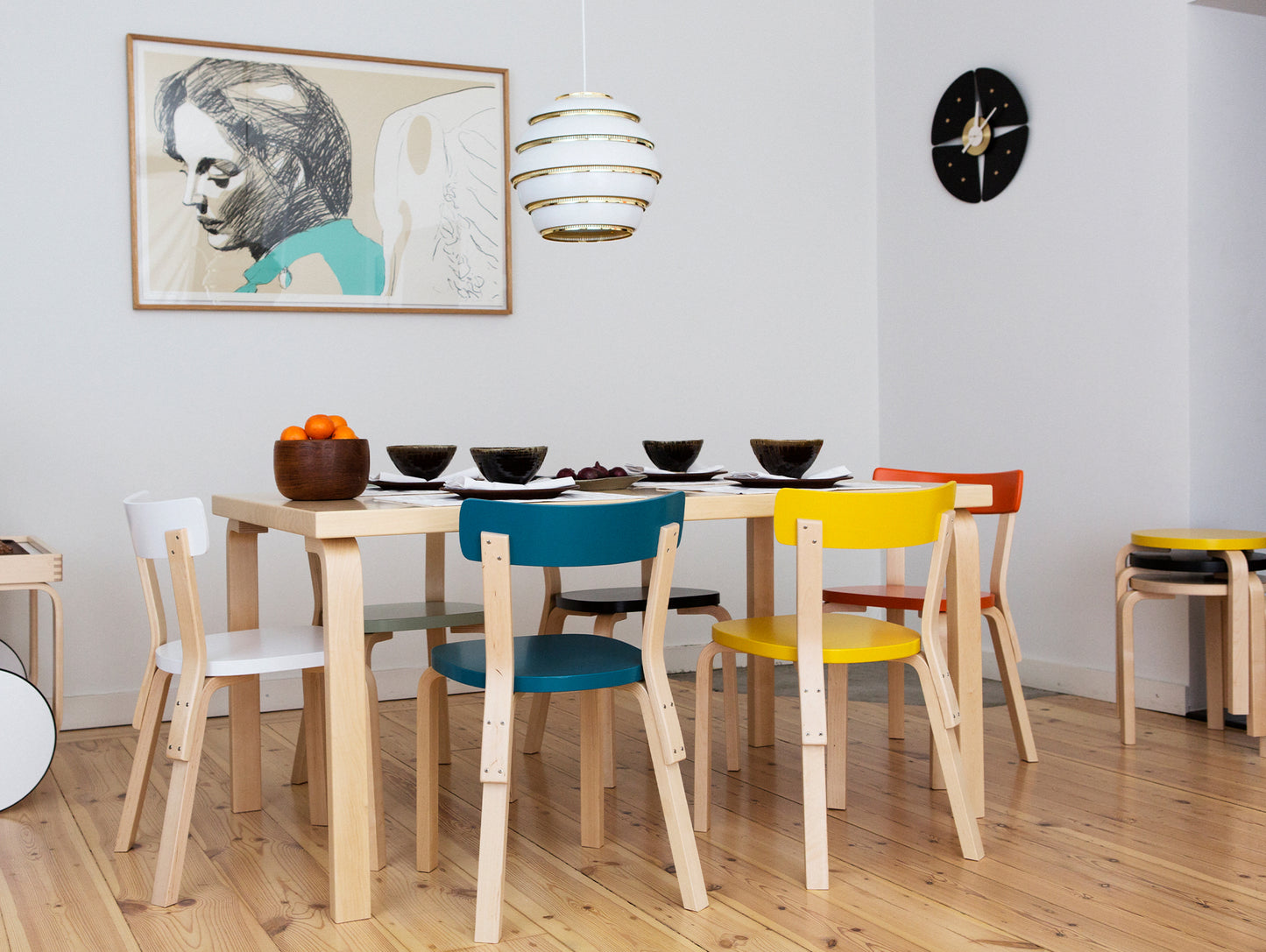 Aalto Table Rectangular 82B by Artek - Birch Veneer Top / Natural Lacquered Birch Legs