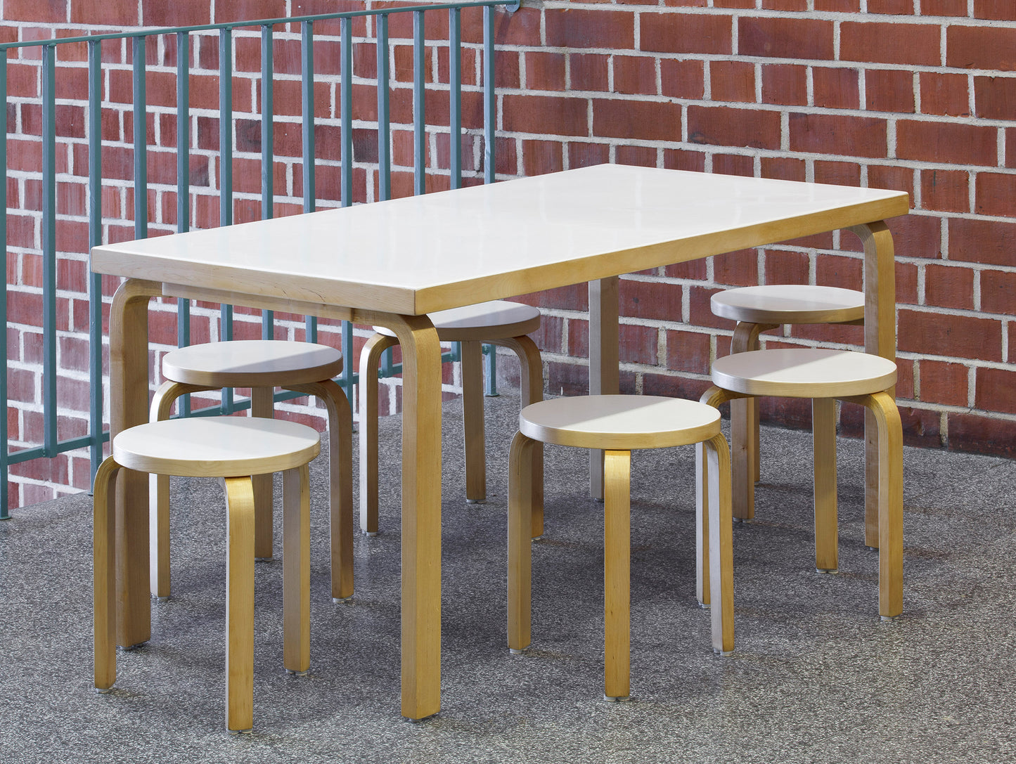Aalto Table Rectangular 82B by Artek - White HPL Top / Natural Lacquered Birch Legs