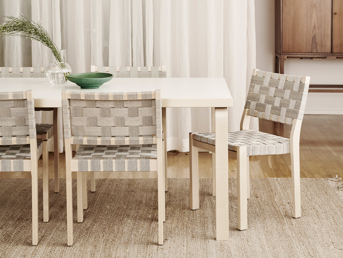Aalto Table Rectangular 83 by Artek - White HPL Top / Natural Lacquered Birch Legs