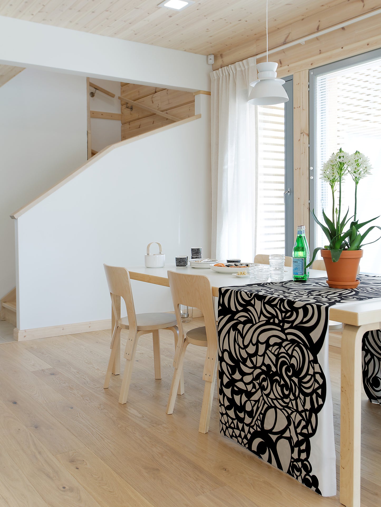 Aalto Table Rectangular 86A by Artek - White HPL Top / Natural Lacquered Birch Legs