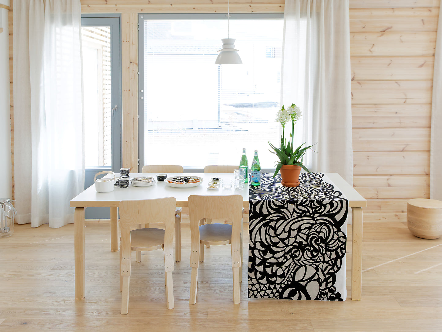 Aalto Table Rectangular 86A by Artek - White HPL Top / Natural Lacquered Birch Legs