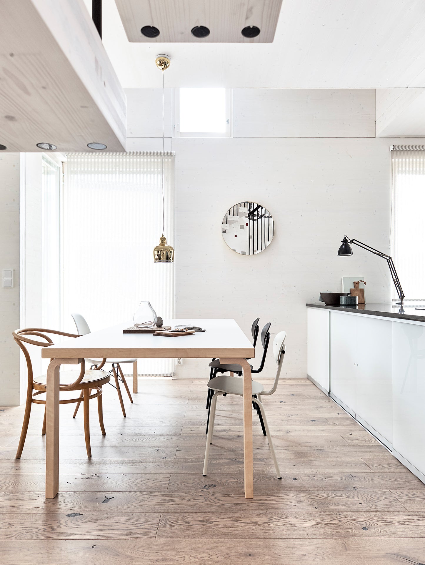 Aalto Table Rectangular 86 by Artek - White HPL Top / Natural Lacquered Birch Legs