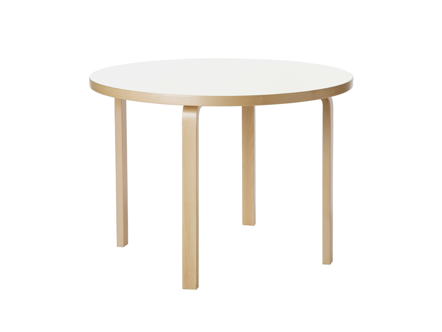 Aalto Table Round 90A by Artek - White HPL Top / Natural Lacquered Birch Legs