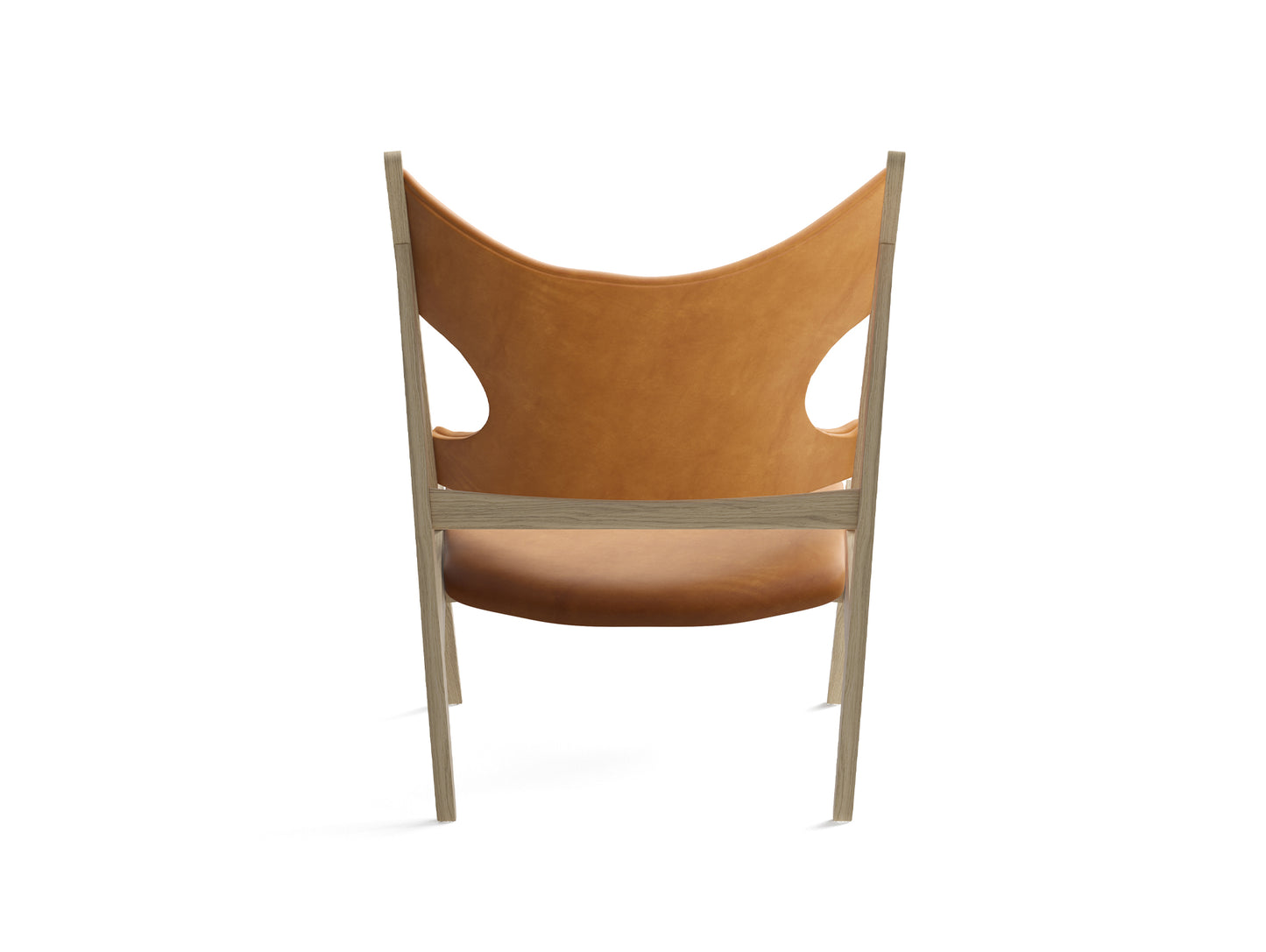 Knitting Chair - Upholstered by Menu - Natural Oak Base / Dunes Cognac Leather
