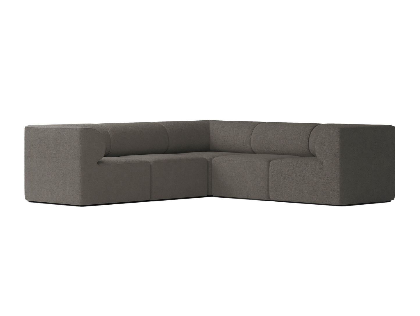 Eave 5-Seater Corner Modular Sofa 86 - Corner / UK Boucle 10 dark grey