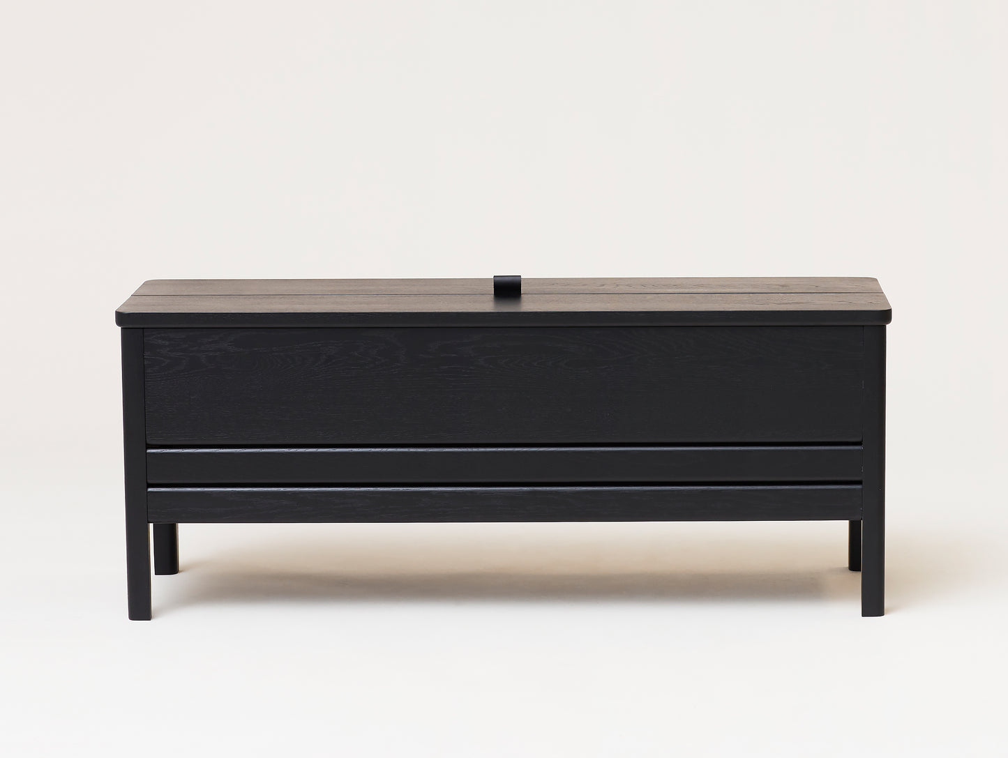 Form and Refine - A Line Storage Bench - Black Stained Oak