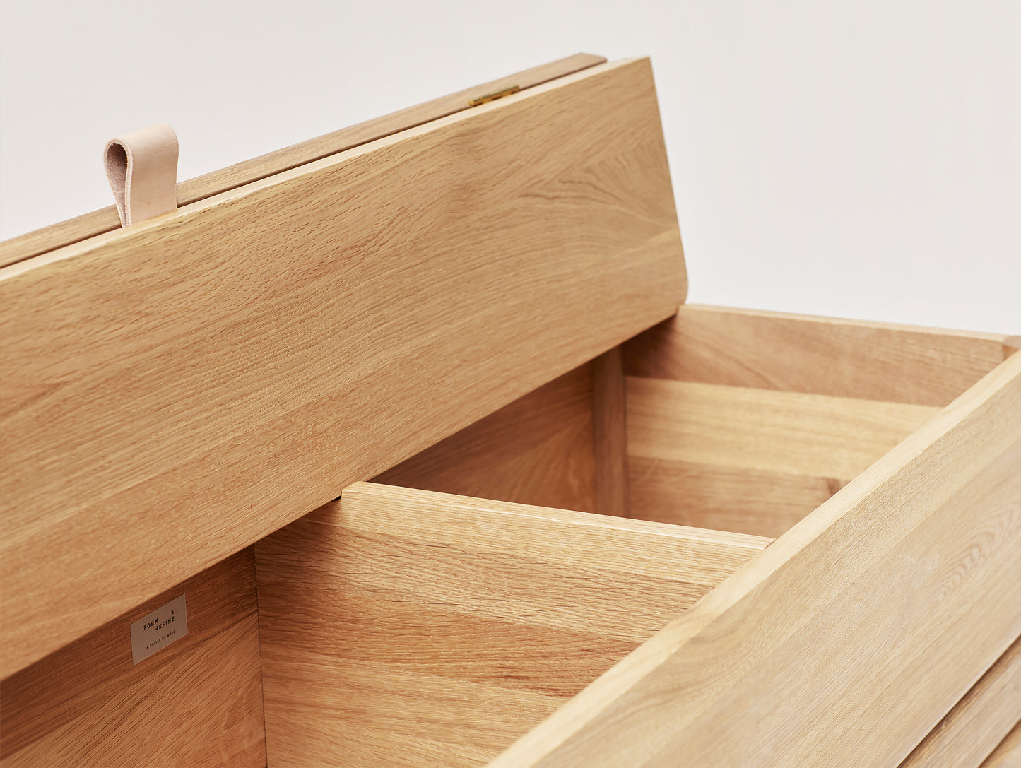 Form and Refine - A Line Storage Bench - White Oiled Oak