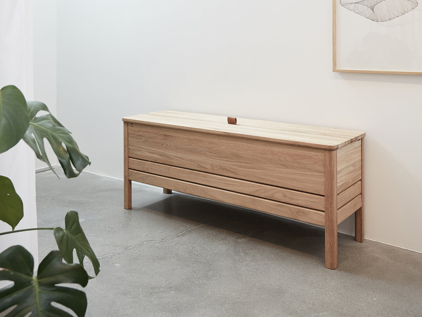 Form and Refine - A Line Storage Bench - White Oiled Oak