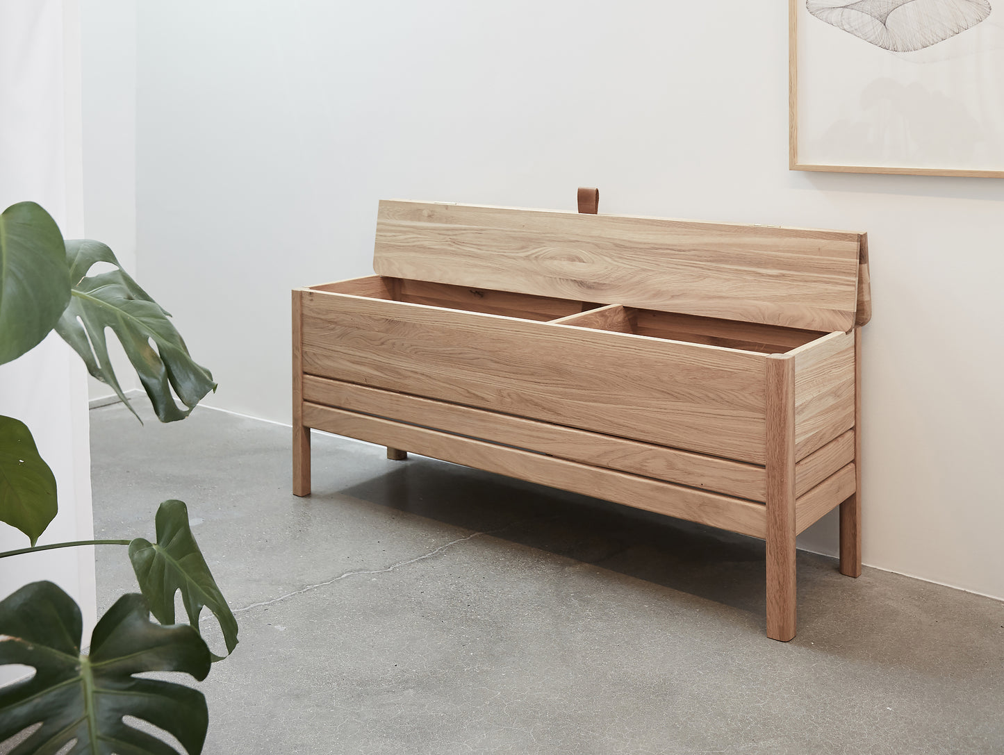 Form and Refine - A Line Storage Bench - White Oiled Oak