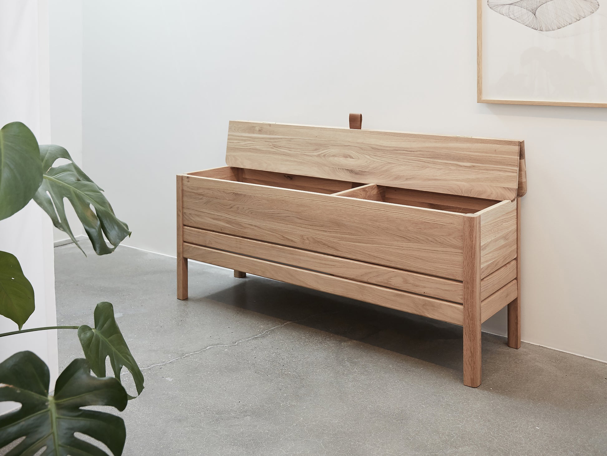 Form and Refine - A Line Storage Bench - White Oiled Oak