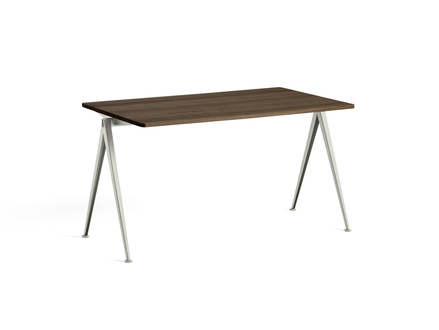 Pyramid Table 01 by HAY - Length: 140 cm / Width: 75 cm / Smoked Solid Oak / Beige Frame