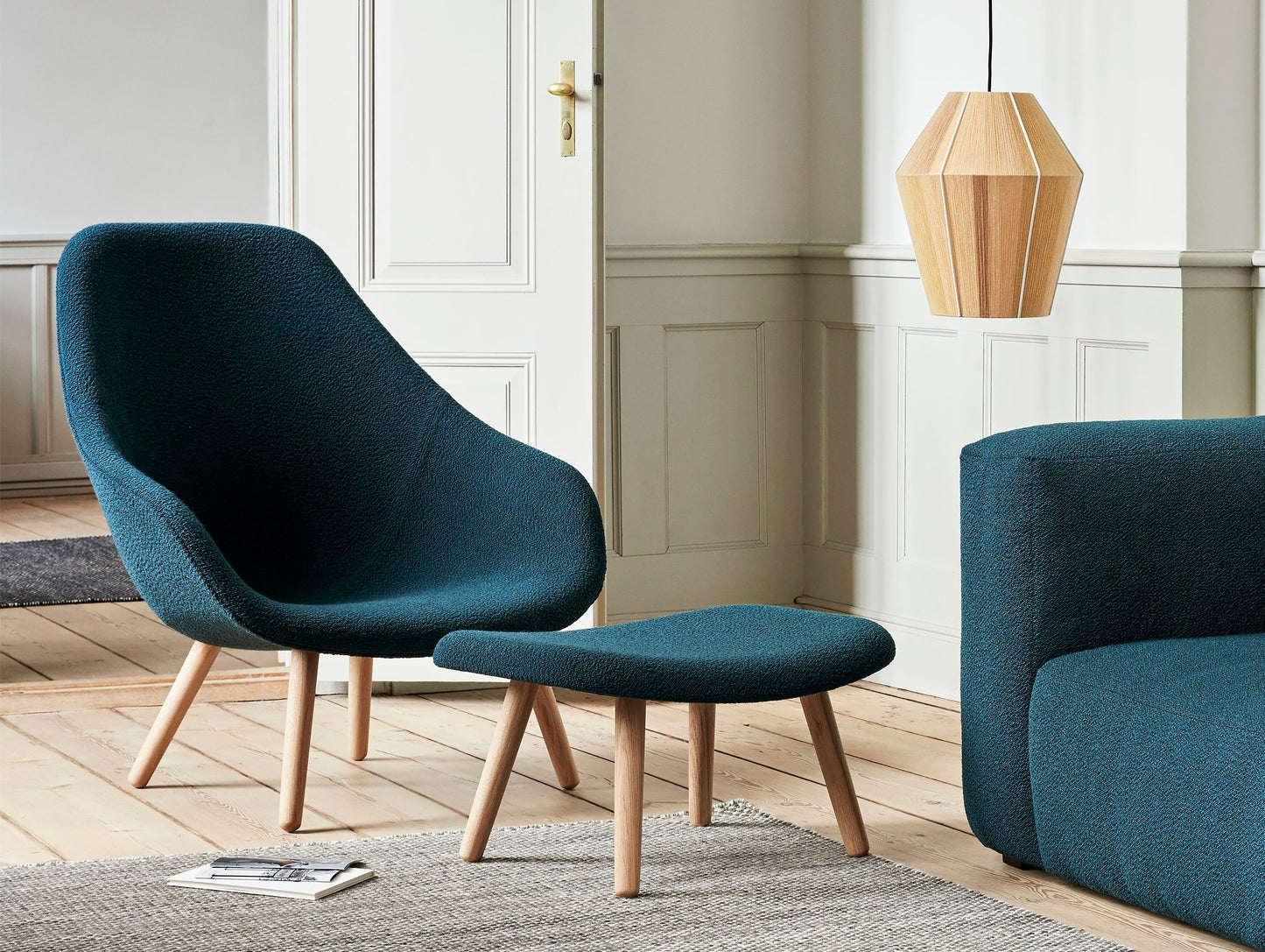 HAY AAL 92 Chair - Flamiber Petrol Blue - Matt Lacquered Oak