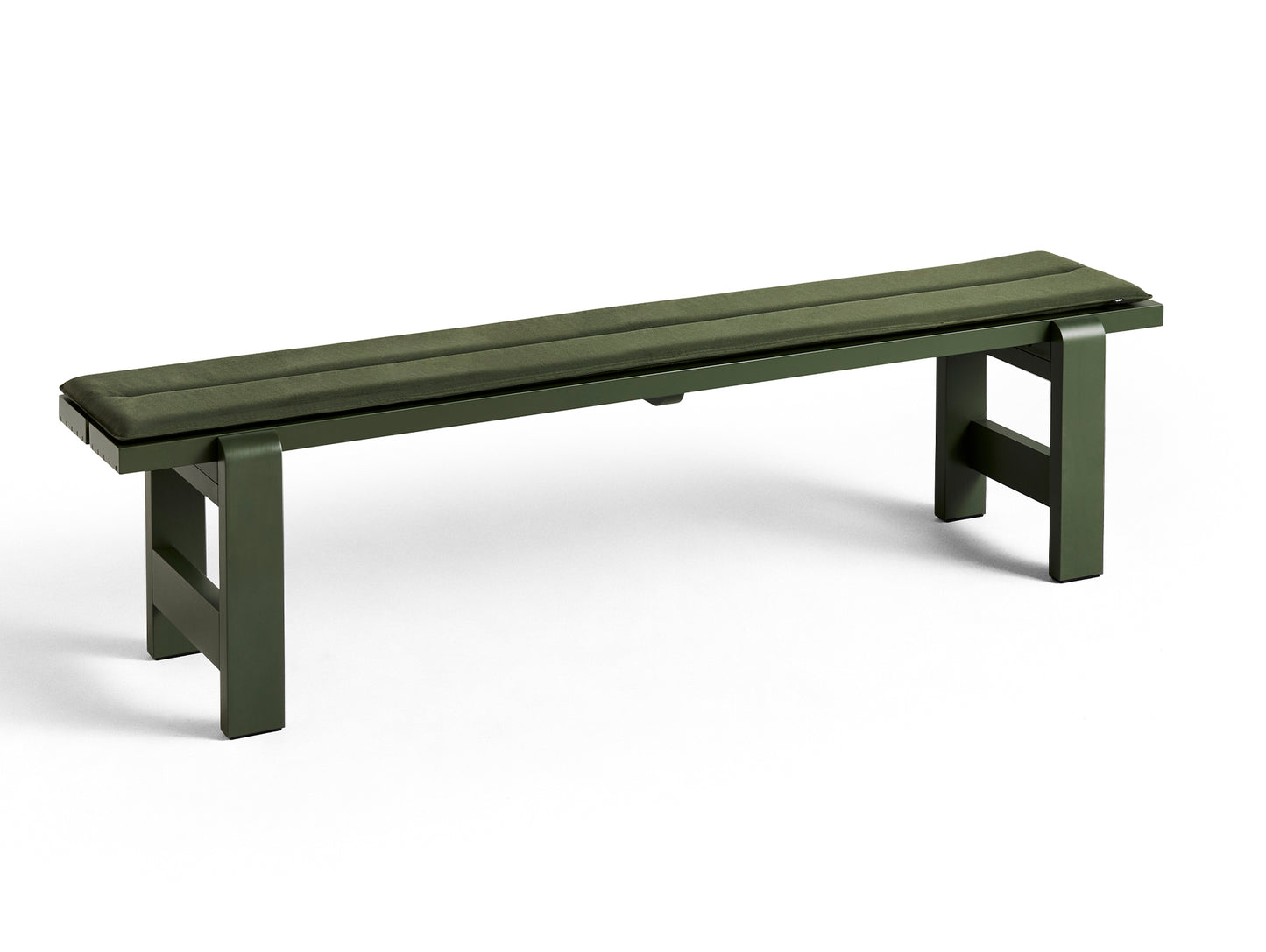 Weekday Bench with Cushion by HAY - Length: 190 cm / Olive Lacquered Pinewood