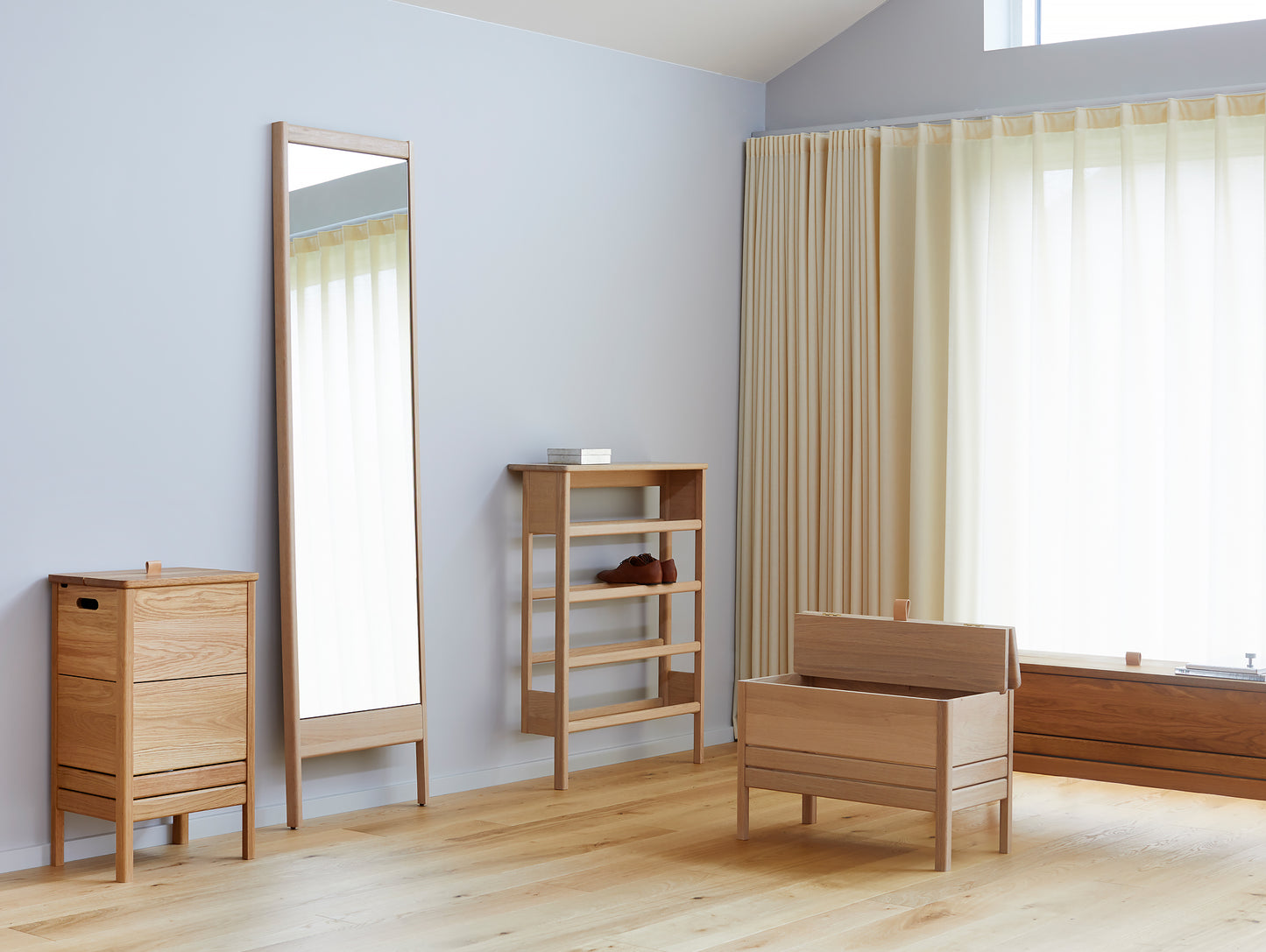 Form & Refine A Line Shoe Rack - White Oiled Oak