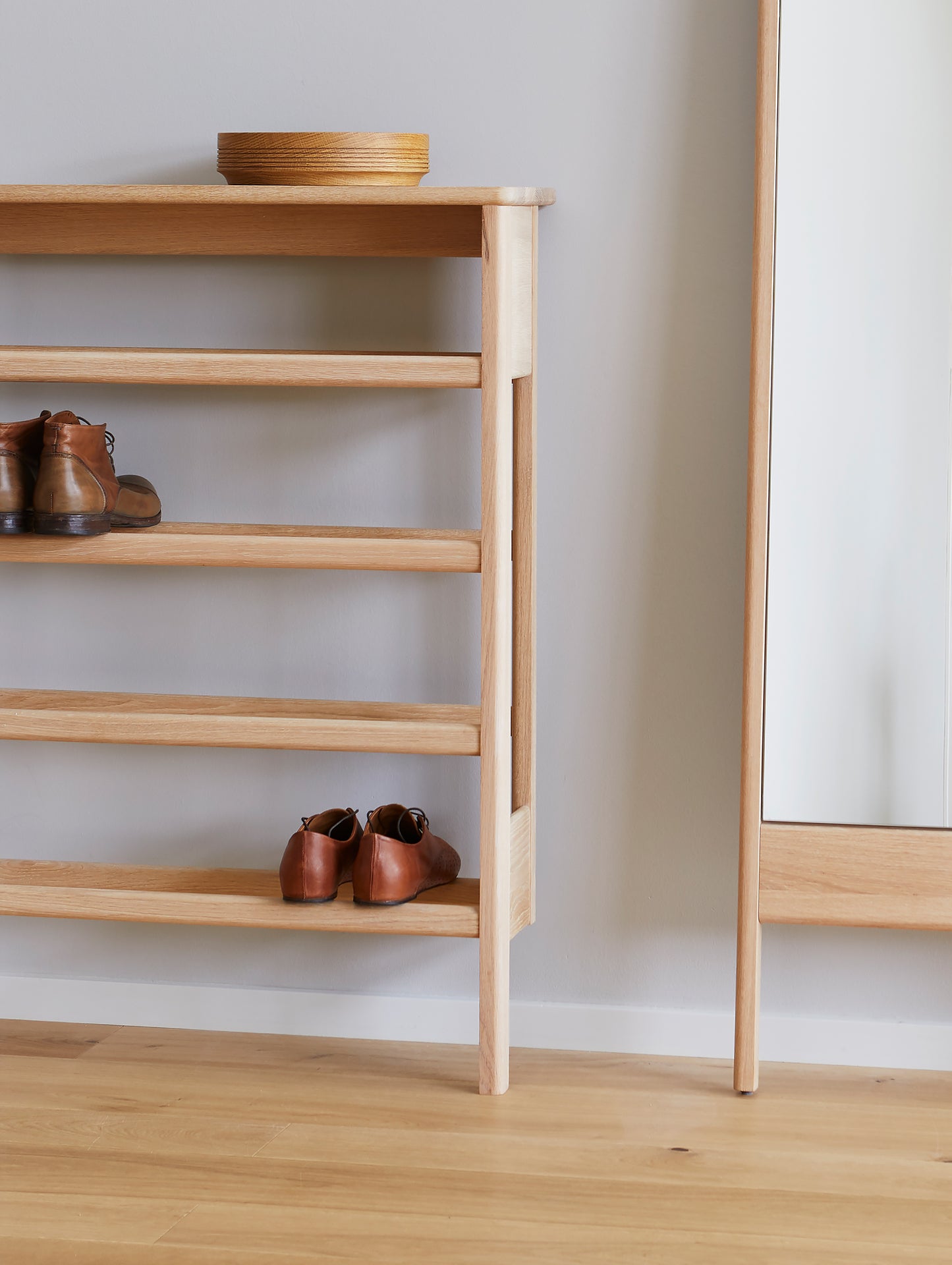 Form & Refine A Line Shoe Rack - White Oiled Oak