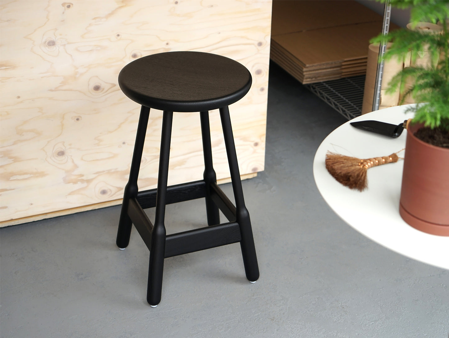 Albert Bar Stool, 65 cm, Black Stained Oak