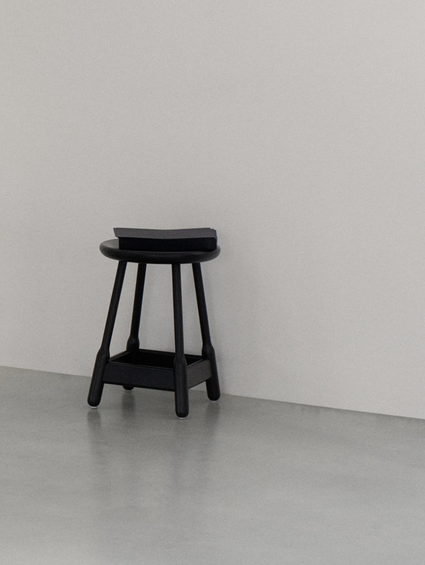 Albert Low Stool by Massproductions - Black Oak / SH50cm