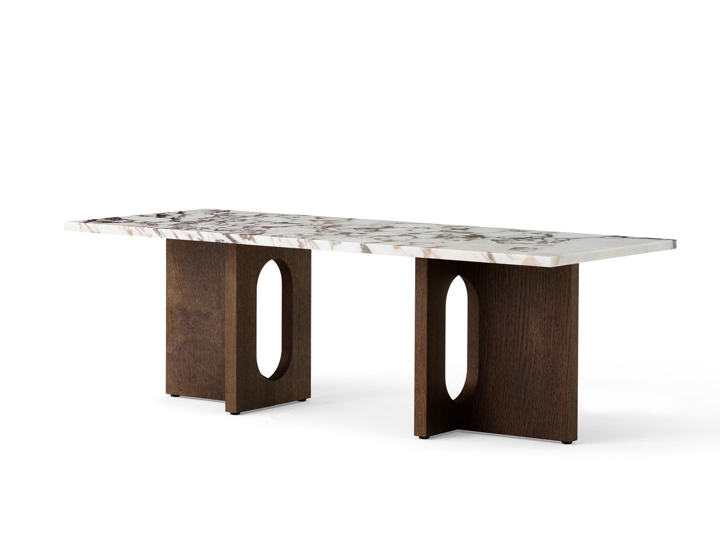 Androgyne Lounge Table by Menu - Calacatta Viola Marble Top / Dark Oak Veneer Base