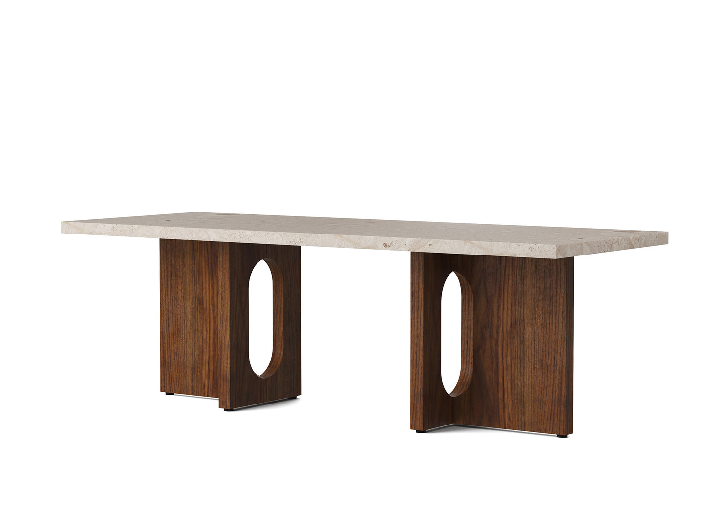 Androgyne Lounge Table by Menu - Kunis Breccia Stone Top / Walnut Veneer Base