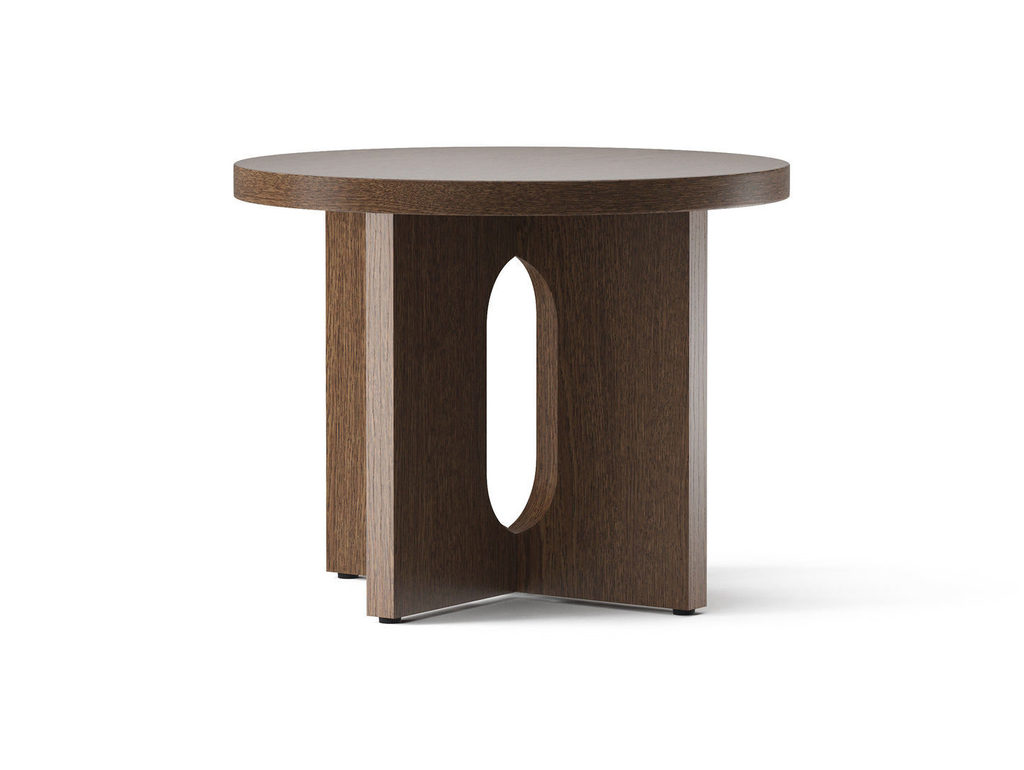 Androgyne Side Table, Ø50 - Dark Stained Oak Veneer Top / Dark Stained Oak Veneer Base