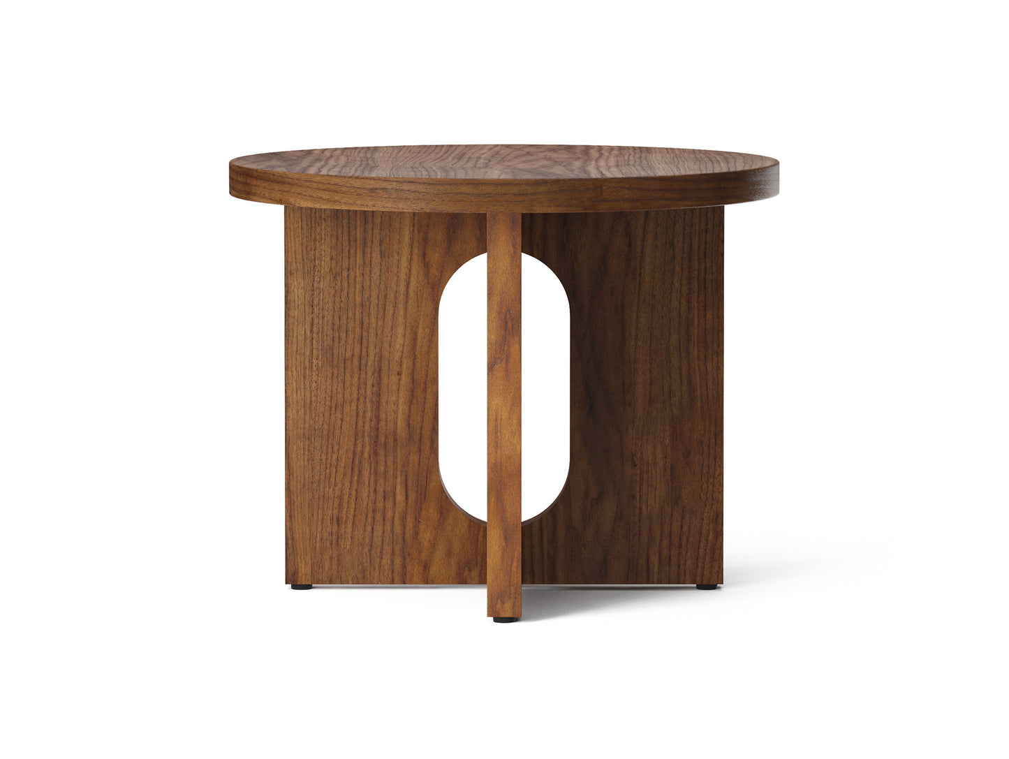 Androgyne Side Table, Ø50 - Walnut Veneer Top / Walnut Veneer Base