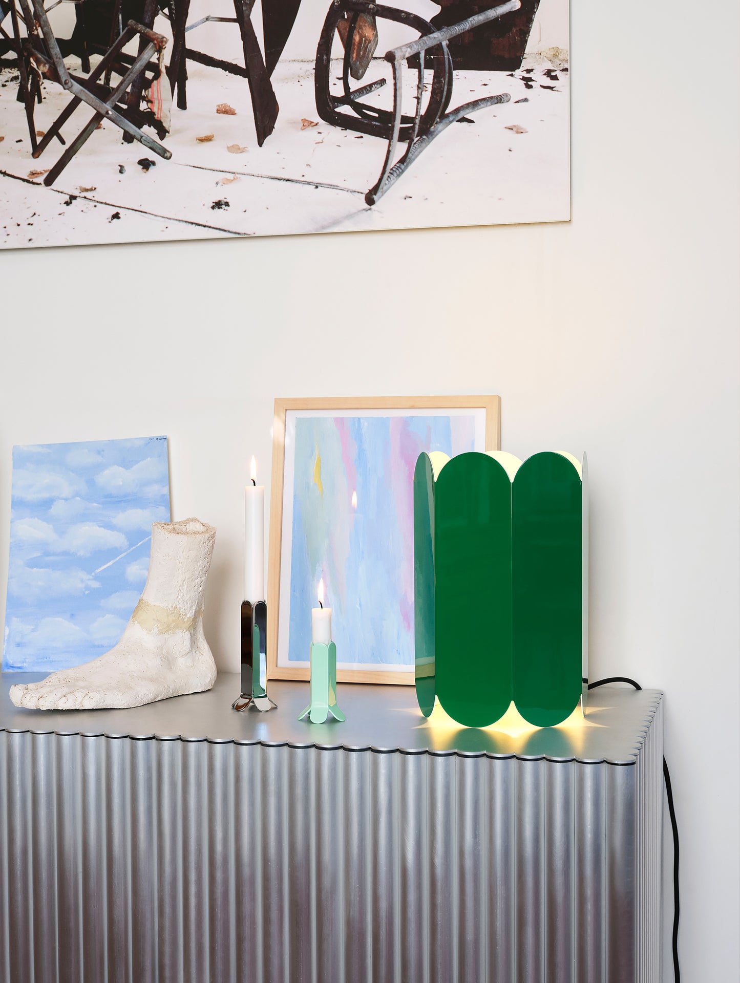 Sea Green Arcs Table Lamp by HAY