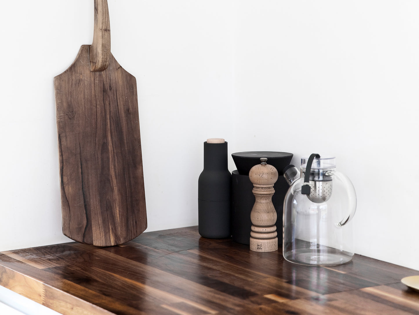 Ash/Carbon Bottle Grinders (Beech top) by Menu