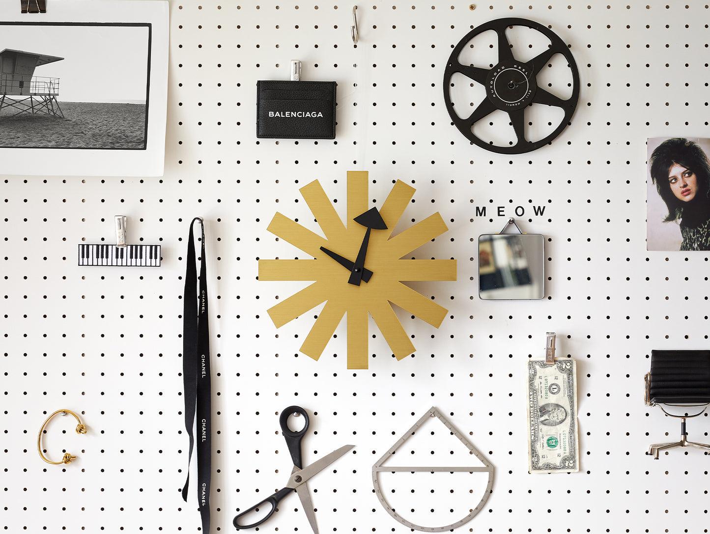 George Nelson Asterisk Wall Clock by Vitra - Brass