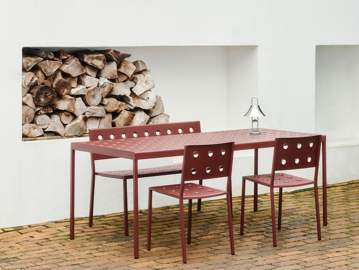 Balcony Outdoor Bench by HAY - Iron Red