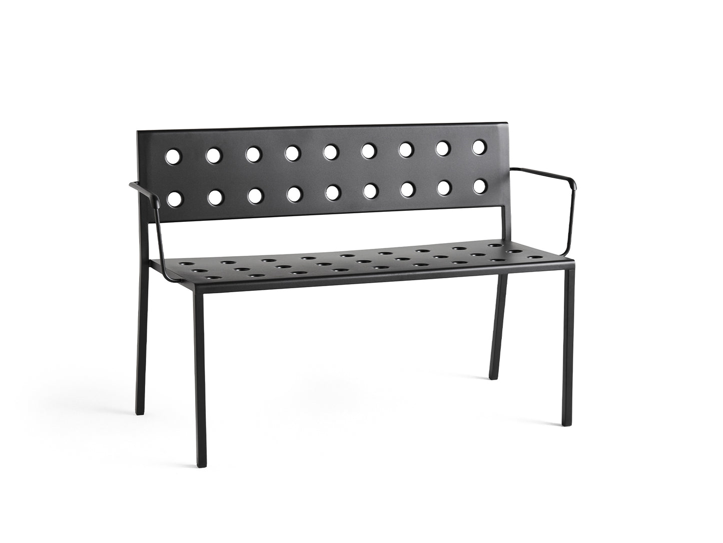 Balcony Outdoor Bench with Armrest by HAY - Anthracite