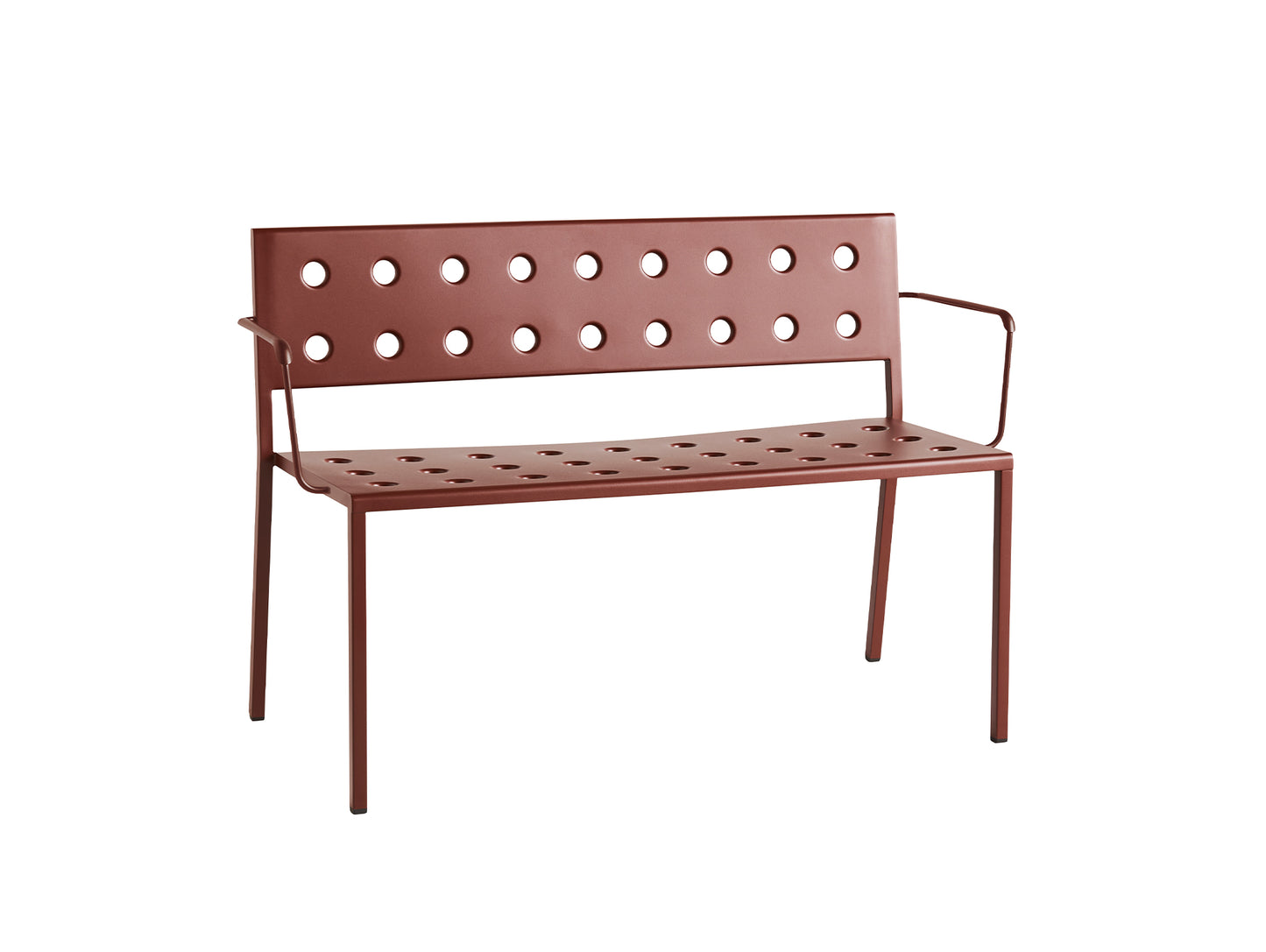 Balcony Outdoor Bench with Armrest by HAY - Iron Red