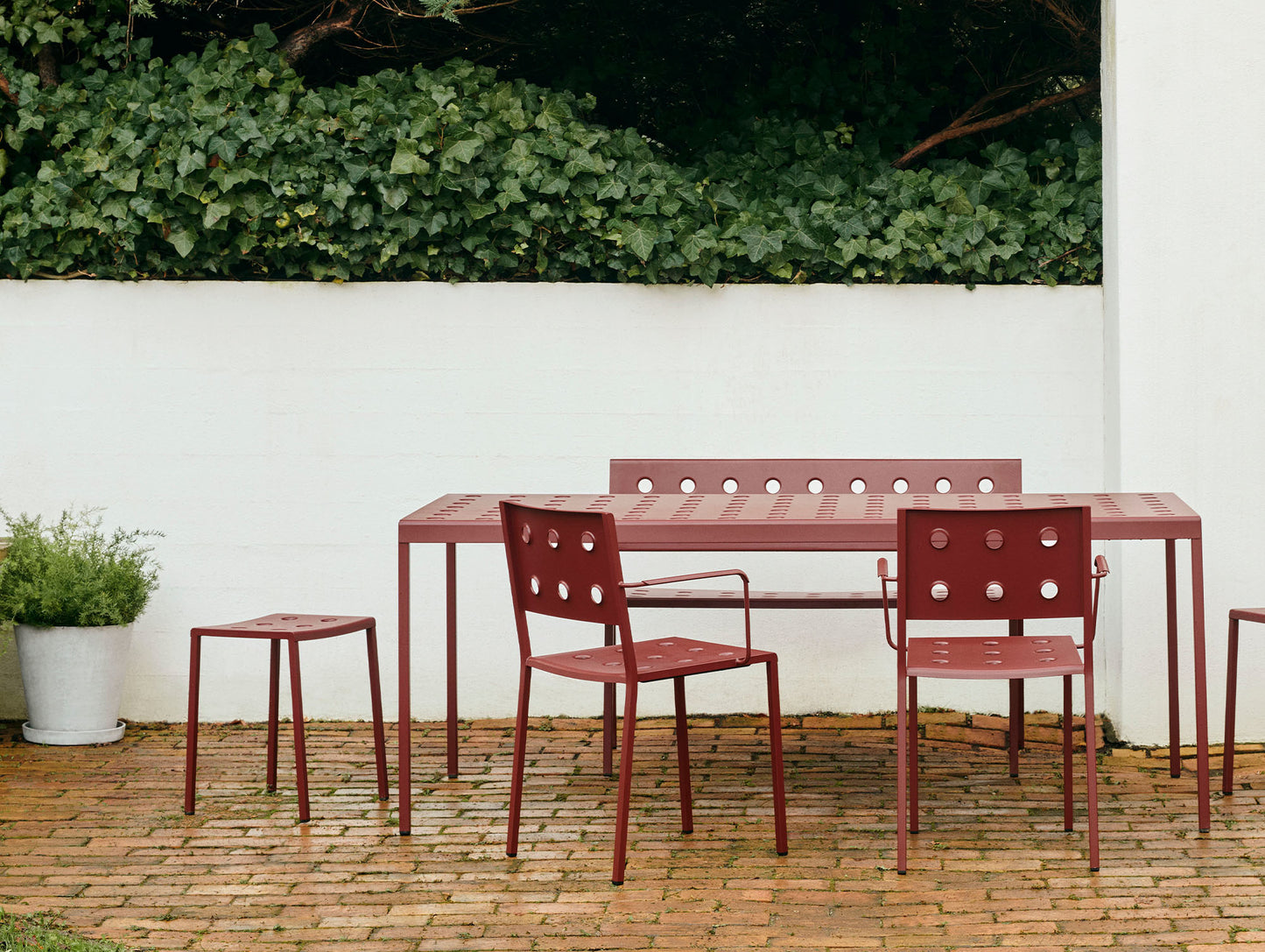 Balcony Outdoor Stool by HAY - Iron Red