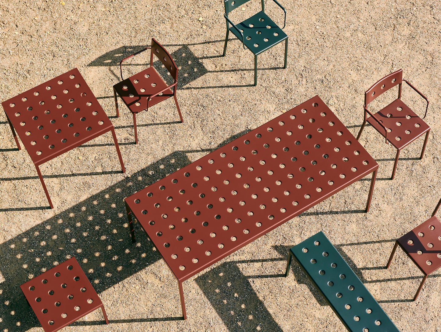 Iron Red / L190 cm / Balcony Outdoor Dining Table by HAY
