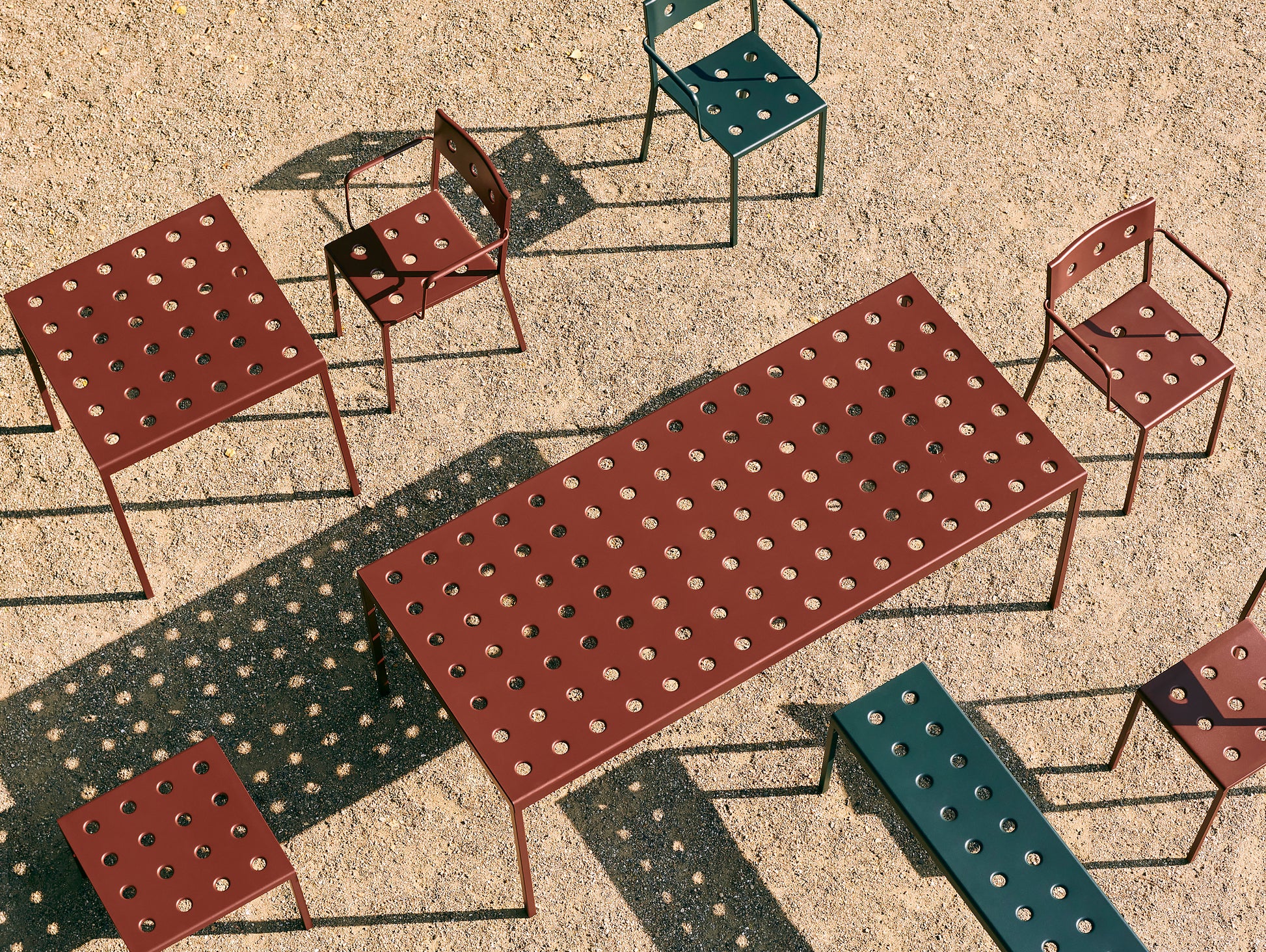 Iron Red / L190 cm / Balcony Outdoor Dining Table by HAY