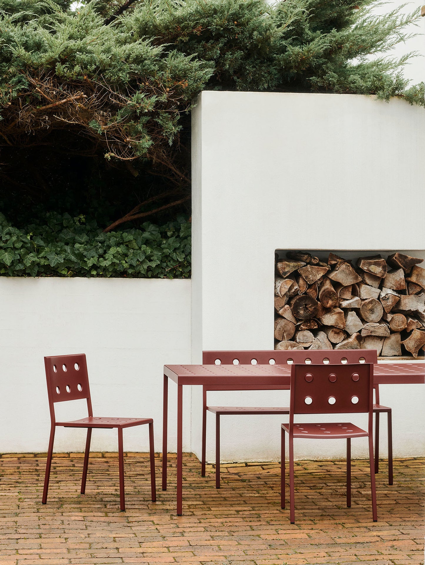 Balcony Outdoor Bench by HAY - Iron Red