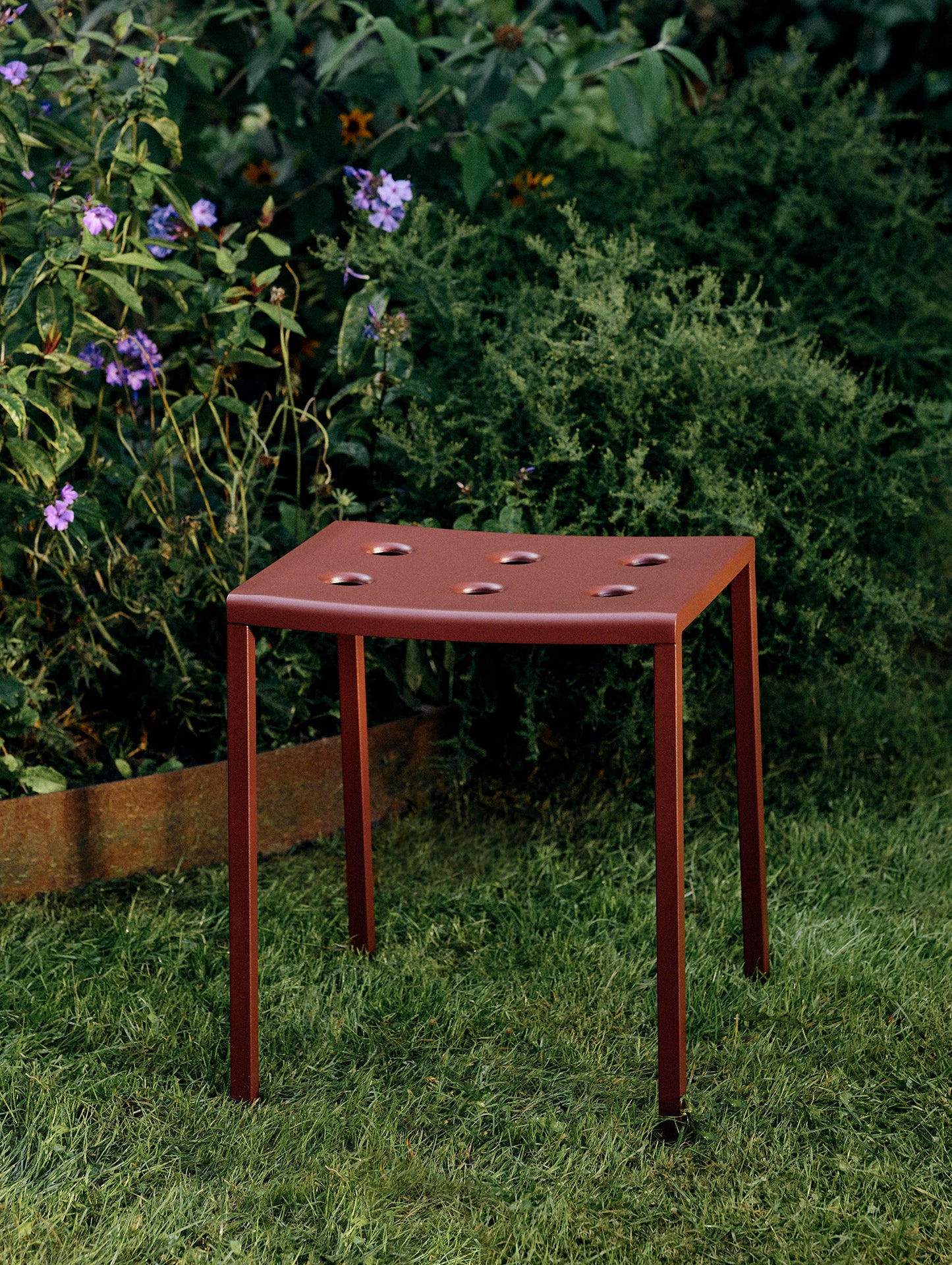 Balcony Outdoor Stool by HAY - Iron Red