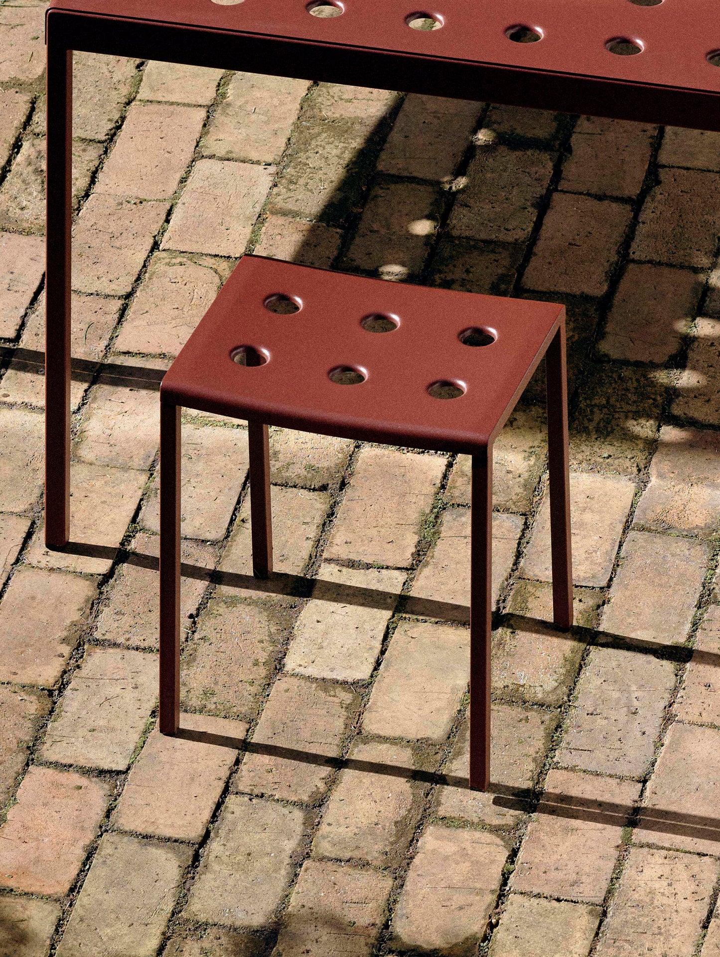 Balcony Outdoor Stool by HAY - Iron Red